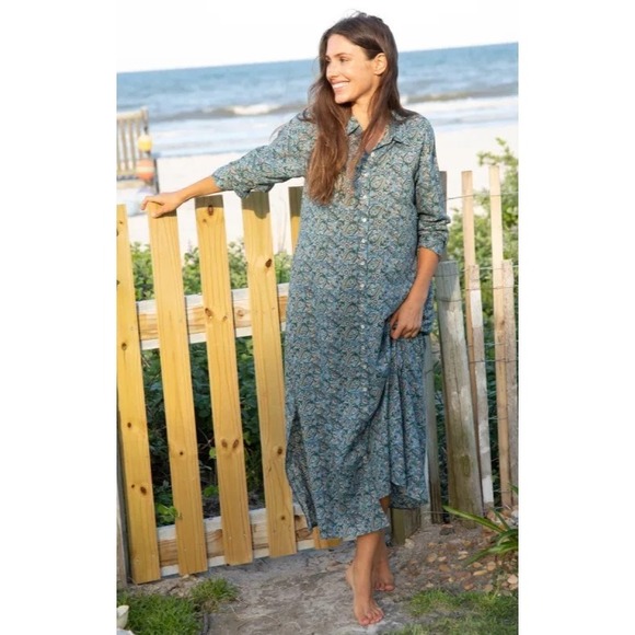 NATURAL LIFE Dresses & Skirts - NWT Natural Life Drew Floral Maxi Boho Shirt Dress LS Button-Up Modest XS / S